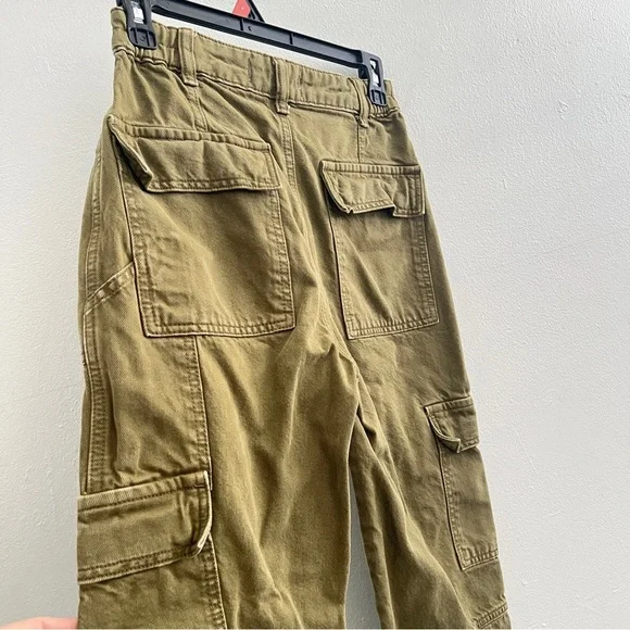 WE THE FREE PEOPLE Ezra hi rise cargo pants jeans Green 25 NWOT - Picture 8 of 11